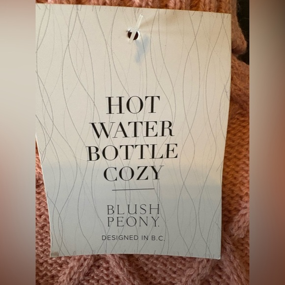 Blush Peony Pink Knit Hot Water Bottle Cozy - Picture 2 of 2